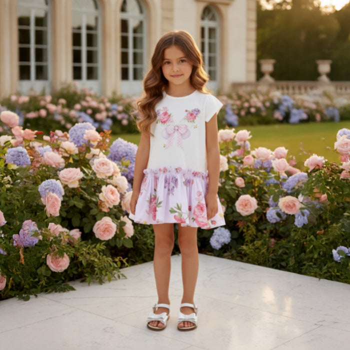 Monnalisa Garden party lilac dress