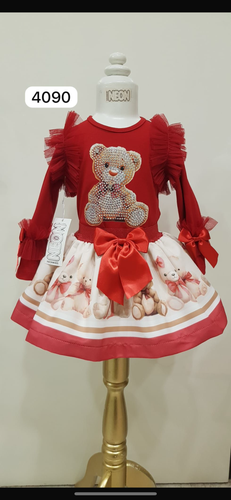 neon red teddy skirt&top