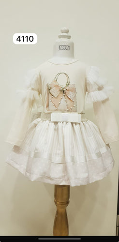 Neon Cream Handbag skirt & top set