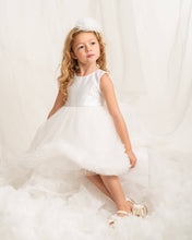 Load image into Gallery viewer, Girls Ivory ruffle tulle party dress and hairband