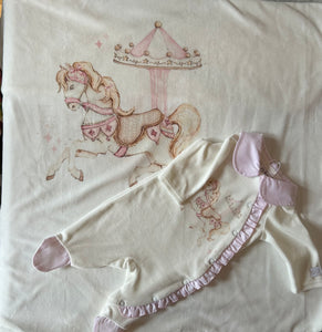 Girls Carasol babygrow & blanket set