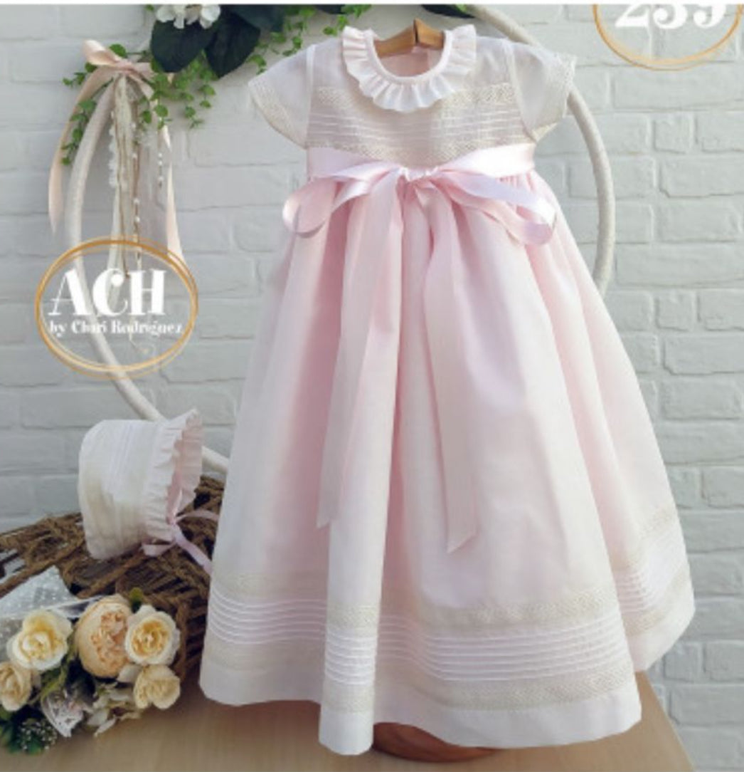 239 Pink Gown with bonnet
