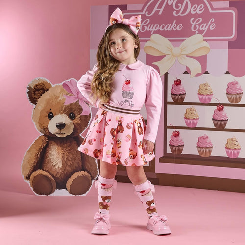 W252710 Liberty bear print skirt set