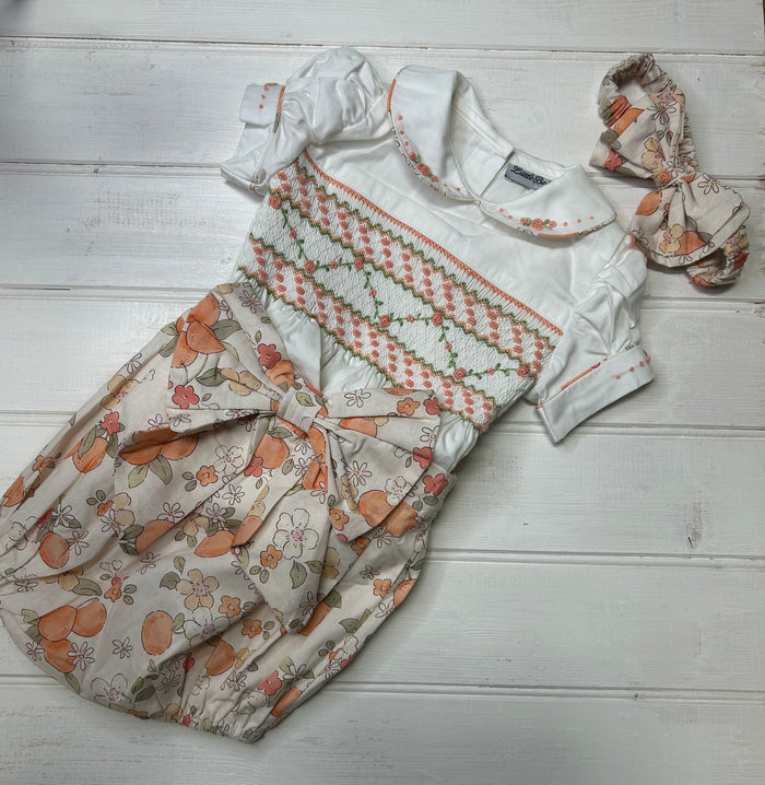 Girls Peaches smock romper