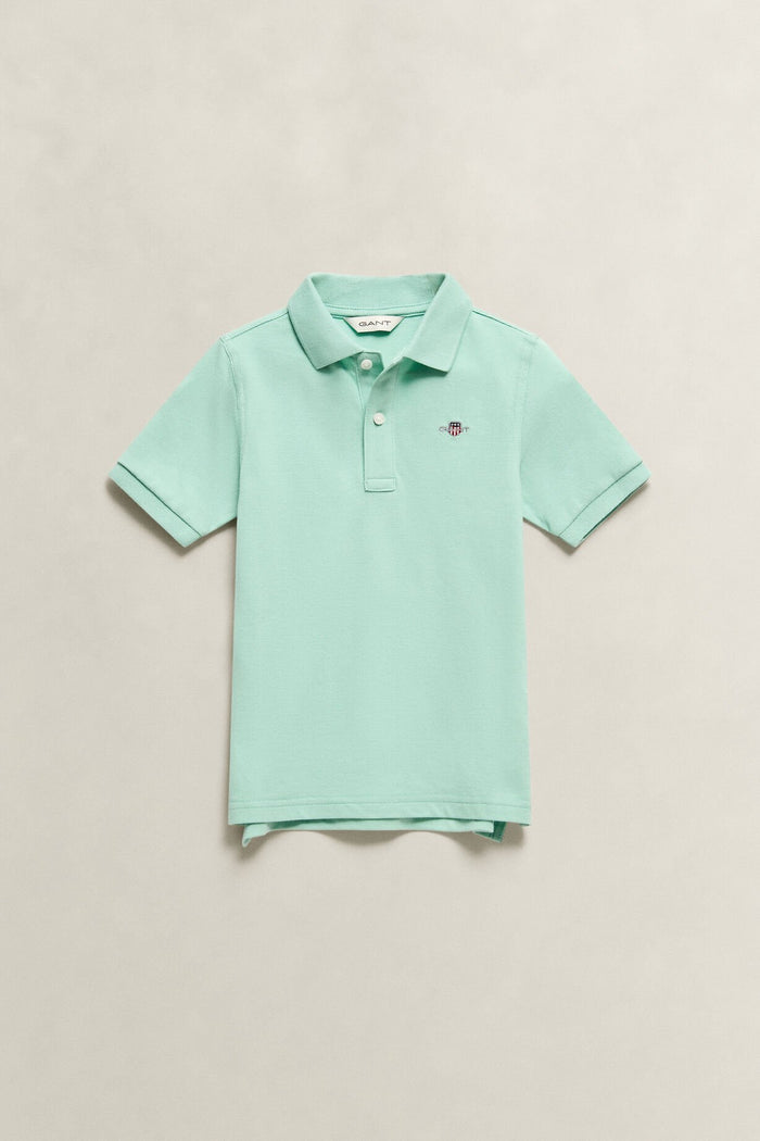 Boys Washed turquoise polo tshirt