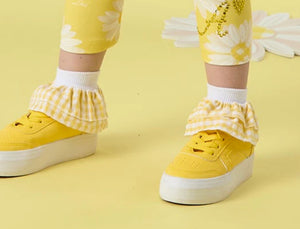 Bright white lemon frill Adee Ankle sock