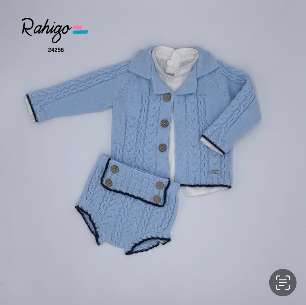 Boys blue/navy Rahigo 3pc with socks & hat