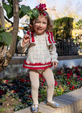 Load image into Gallery viewer, 7613 Red/Cream tweed Naxos baby dress