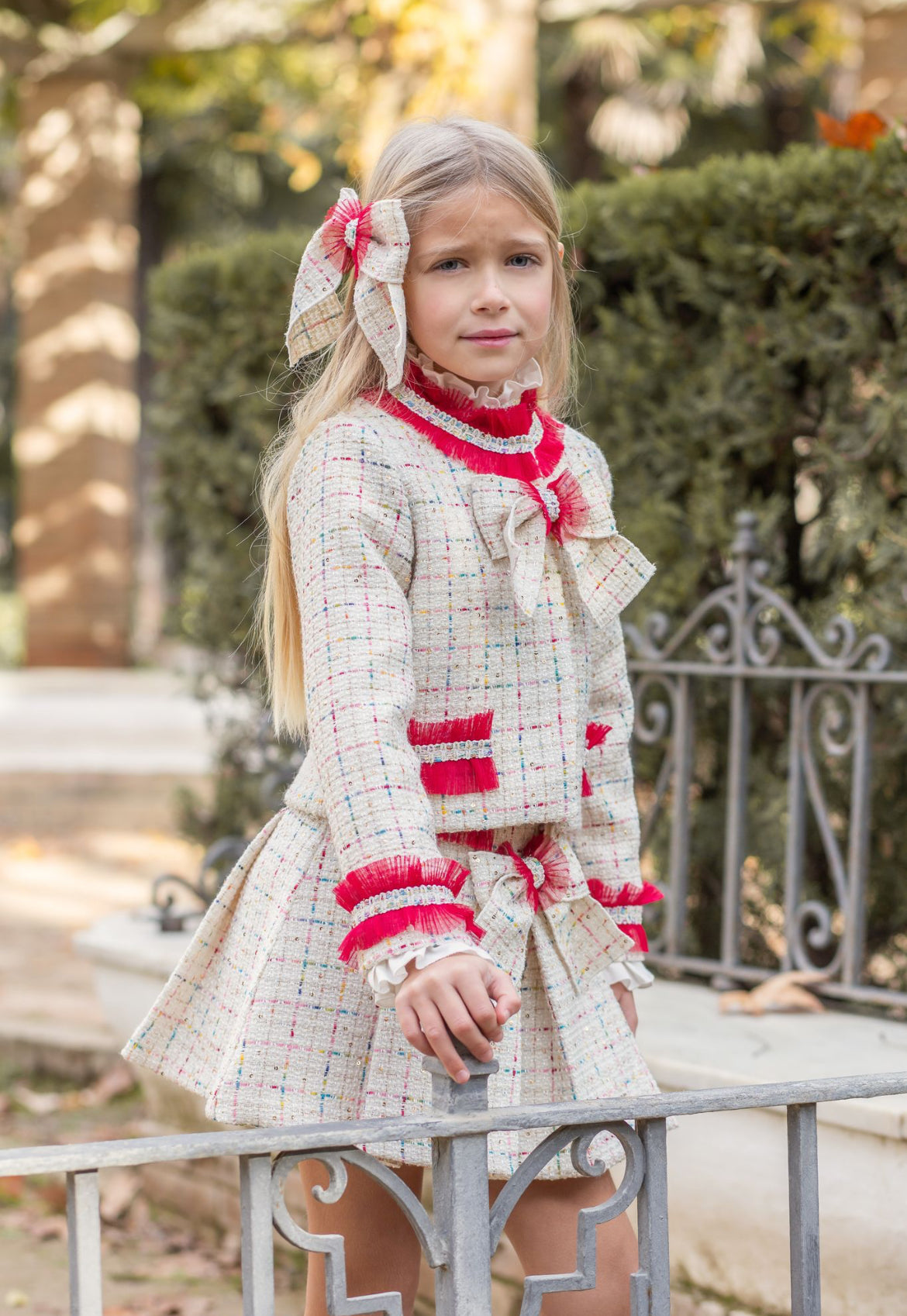 Cream/ Red 3 Piece Naxos Suit