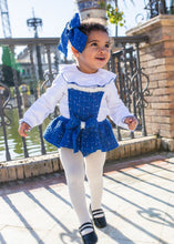 Load image into Gallery viewer, 7606 Royal blue romper&amp; blouse set