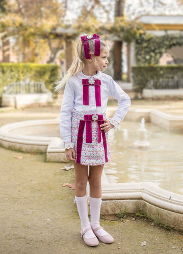 7660&7641 Girls skirt & blouse set