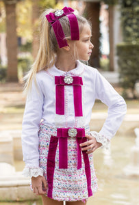 7660&7641 Girls skirt & blouse set