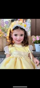 SS25 Lemon Organza &smock dress (hairband sold separately)