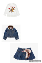 Load image into Gallery viewer, Monnalisa Aw26 denim 3 piece set