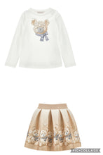 Load image into Gallery viewer, Monnalisa AW26 Gold Teddy skirt&amp;top set