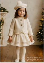 Load image into Gallery viewer, Sonata NA25 Cream&amp; golden Jacket, blouse &amp; skirt