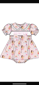 Preorder Princess smocked Romper (delivery in March)