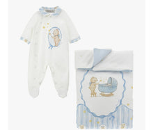 Load image into Gallery viewer, Boys Monnalisa babygrow&amp;blanket set