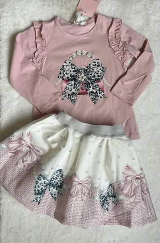 Pink bow & handbag set