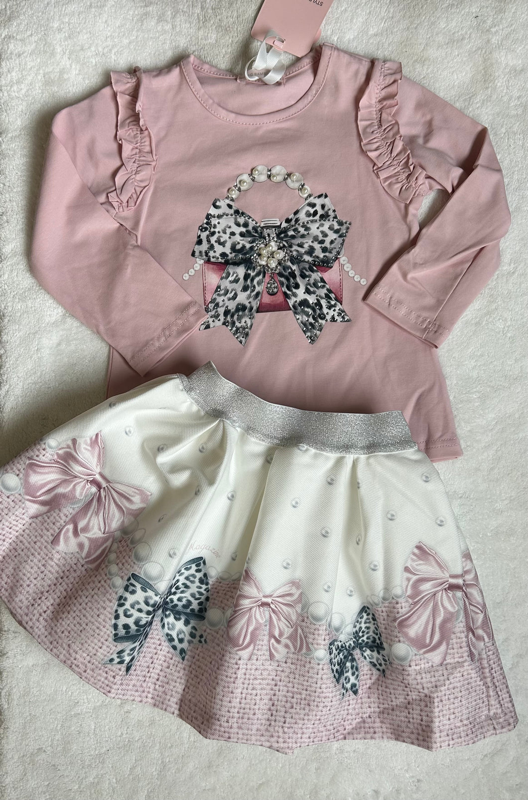 Pink bow & handbag set