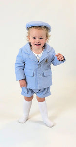 Beau kid boys blue teddy Romper, jacket & hat (2 week wait
