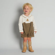 Load image into Gallery viewer, Boys Tweed Romper, coat &amp; hat set - 2 week wait