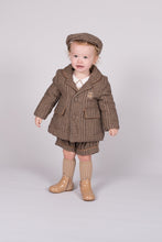Load image into Gallery viewer, Boys Tweed Romper, coat &amp; hat set - 2 week wait
