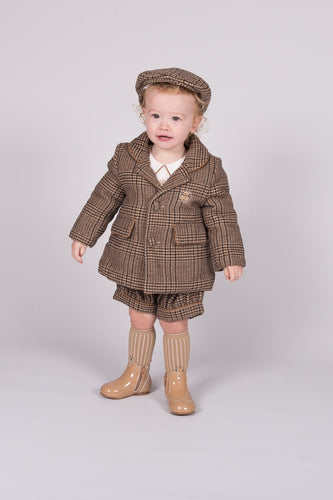 Boys Tweed Romper, coat & hat set - 2 week wait
