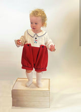 Load image into Gallery viewer, Boys Red coat, hat &amp; Romper set - 2 week wait