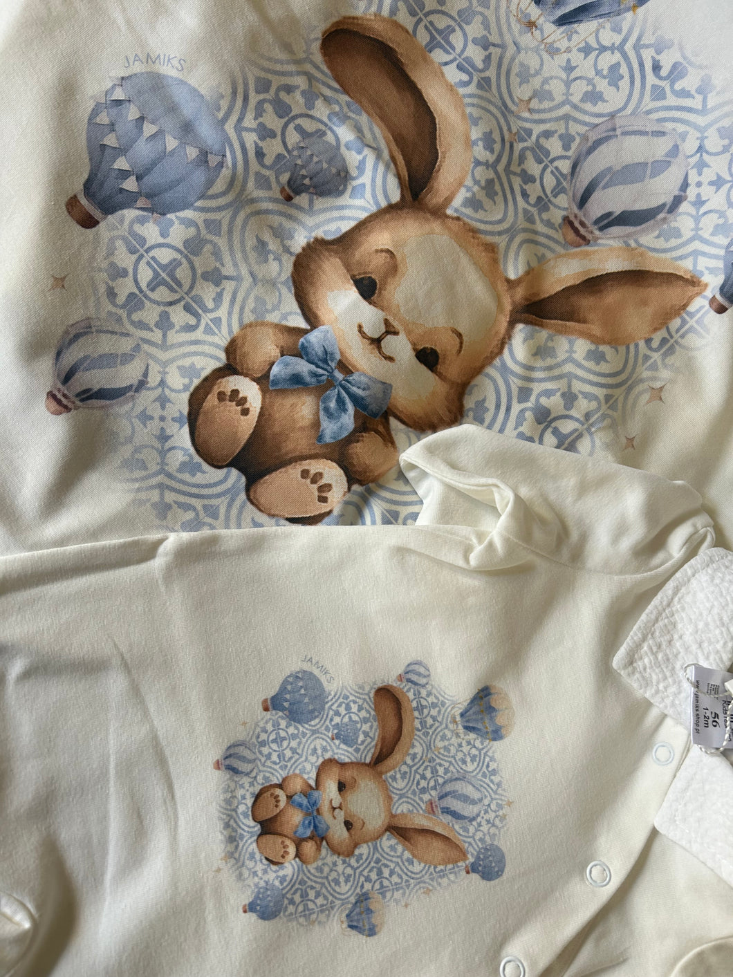 Boys Bunny Babygrow & blanket set