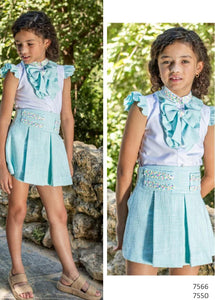 Naxos Mint girls skirt & blouse set