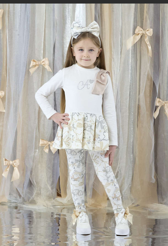 W262511 Blake bow print leggings set