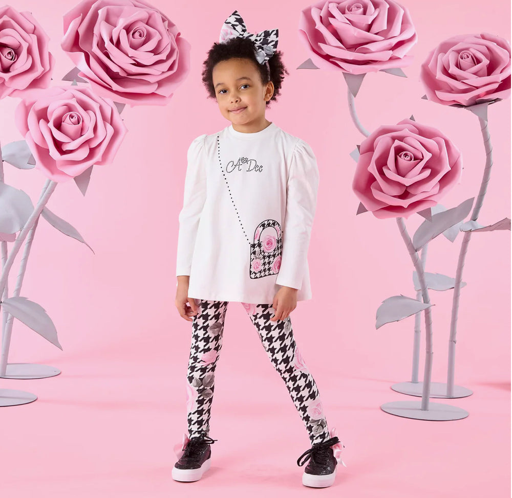 W261510 Arabella houndstooth print leggings set