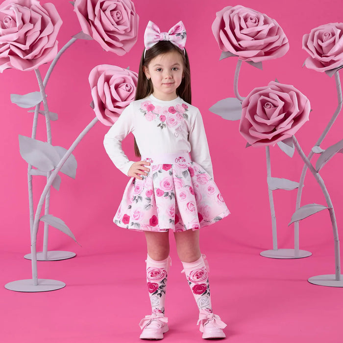 W261505 Ariella rose print skirt set