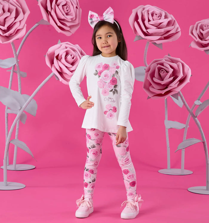 W261502 Ayla rose print leggings set