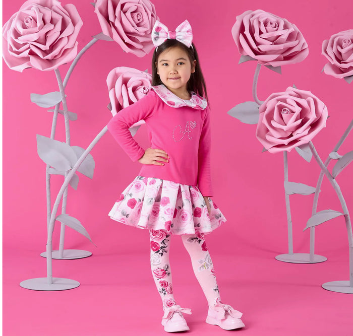 W261701 Aspen rose print drop waist dress