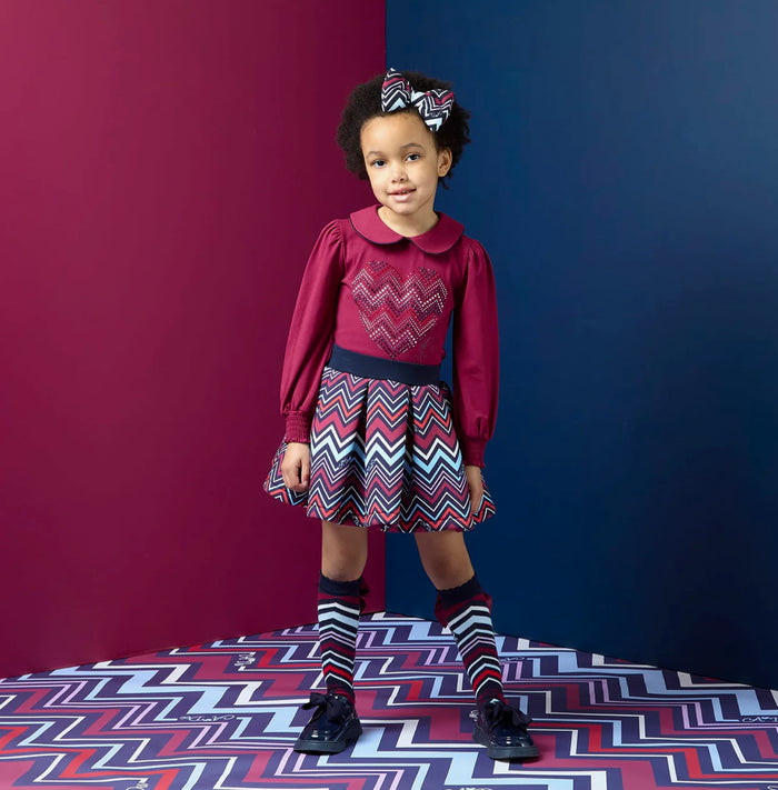 W263529 Chloe chevron skirt set
