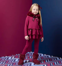 Load image into Gallery viewer, W263523 Alina deep cherry fur trim leggings set