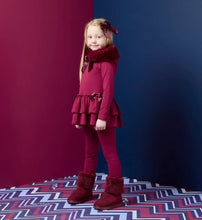 Load image into Gallery viewer, W263523 Alina deep cherry fur trim leggings set