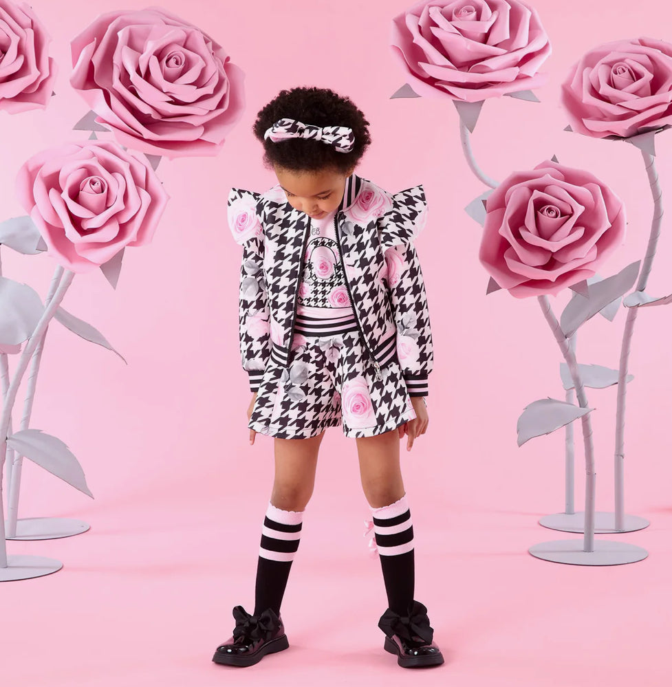 W261303 houndstooth print bomber