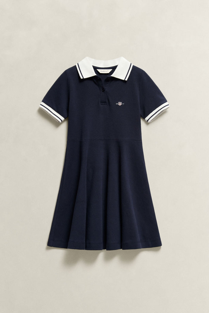 Girls AW26 Navy Gant tennis dress