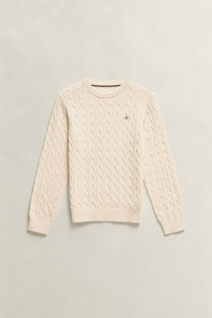 Infant Boys Cream Gant cable knit jumper
