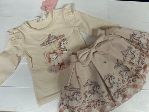 Cream Carasol skirt & top