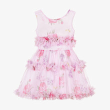 Load image into Gallery viewer, Monnalisa Lilac Floral tulle party dress