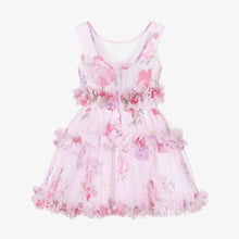 Load image into Gallery viewer, Monnalisa Lilac Floral tulle party dress