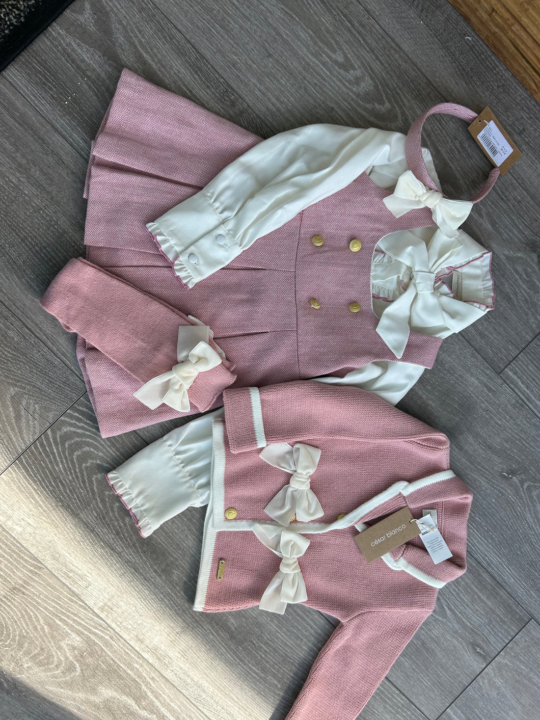 Ceaser blanco dusty pink full set (blazer, skirt, blouse, socks & hairband