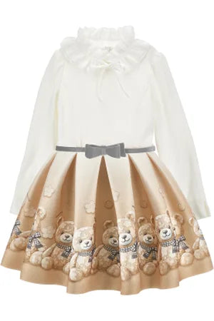 Monnalisa Gold Teddy dress
