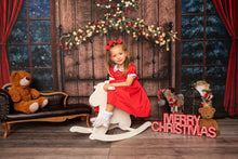 Load image into Gallery viewer, Red Chain smock dress with hairbows/handband