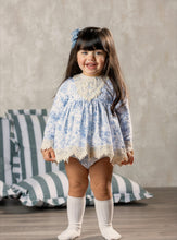 Load image into Gallery viewer, Abuela Tata blue dress with bonnet &amp; pants