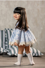 Load image into Gallery viewer, Abuela Tata blue dress with bonnet &amp; pants